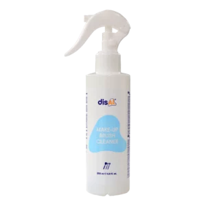 Disal Make-Up Brush Cleaner 200ml in a white spray bottle with a light blue label, designed for effective cleansing of makeup brushes