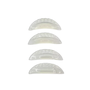 Set of four Early Lash Lift dumpling rods in clear silicone, designed for creating natural, even curl during professional lash lift treatments